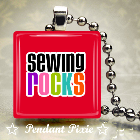 Sewing Rocks Wooden Scrabble Tile Pendant Sewing Rocks Wooden Scrabble Tile Pendant