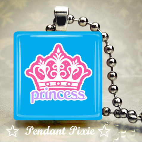 Princess Crown Scrabble Tile Pendants Princess Crown Scrabble Tile Pendants