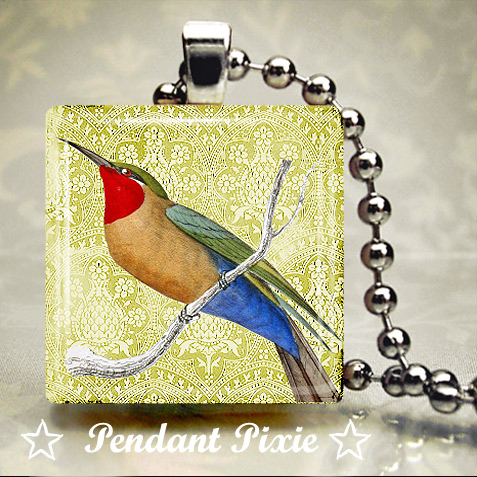 Beautiful Bird Scrabble Tile Pendant Beautiful Bird Scrabble Tile Pendant