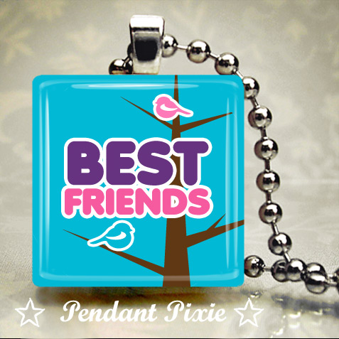 Best Friends Scrabble Tile Pendant