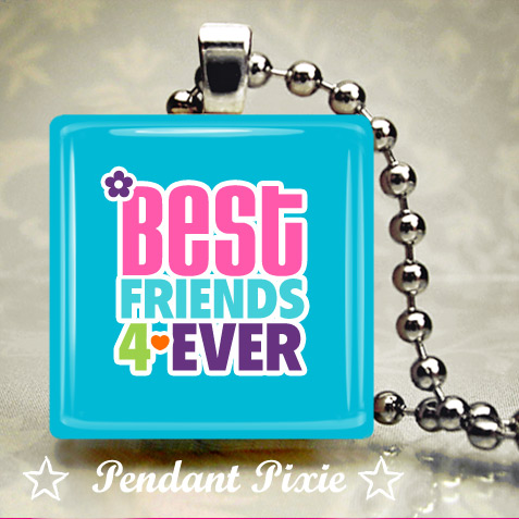 Best Friends 4 Ever Scrabble Tile Pendant Best Friends 4 Ever Scrabble Tile Pendant