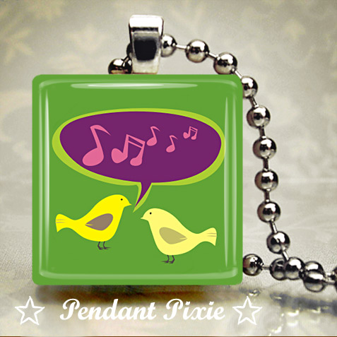 Bird Song Scrabble Tile Pandant Bird Song Scrabble Tile Pandant