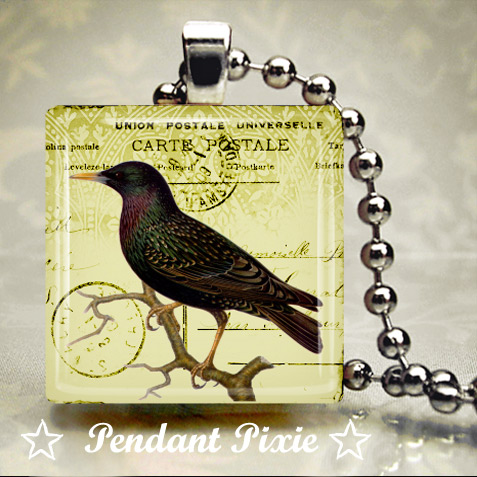 Stunning Bird Scrabble Tile Pendant Stunning Bird Scrabble Tile Pendant