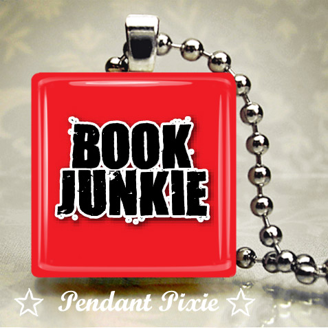 Book Junkie Wooden Pendant Book Junkie Wooden Pendant