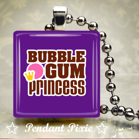 Bubble Gum Princess Scrabble Pendant