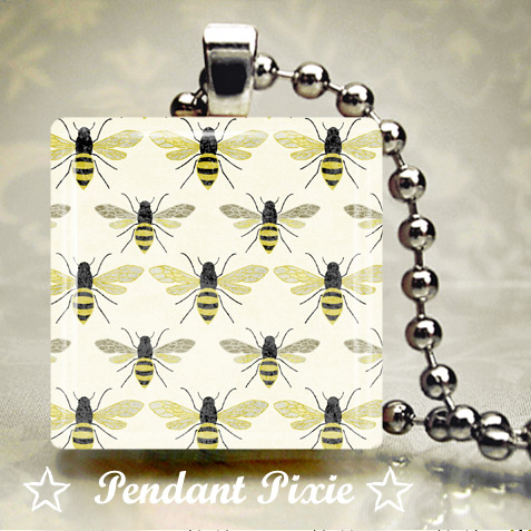 Bumble Bee Scrabble Tile Pendants Bumble Bee Scrabble Tile Pendants