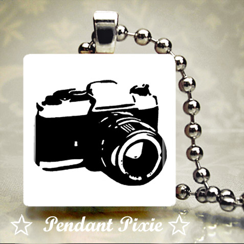 Camera Scrabble Tile Pendant Camera Scrabble Tile Pendant