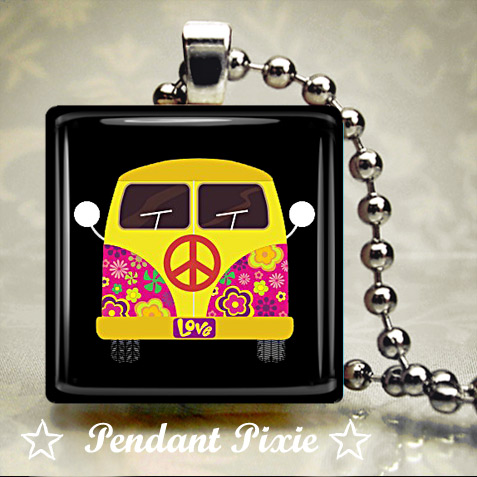 Surf Camper Van Scrabble Pendant Surf Camper Van Scrabble Pendant