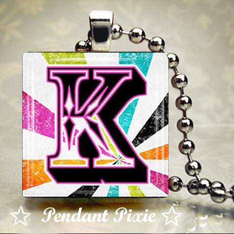 Custom Circus Themed Letter Pendant Custom Circus Themed Letter Pendant