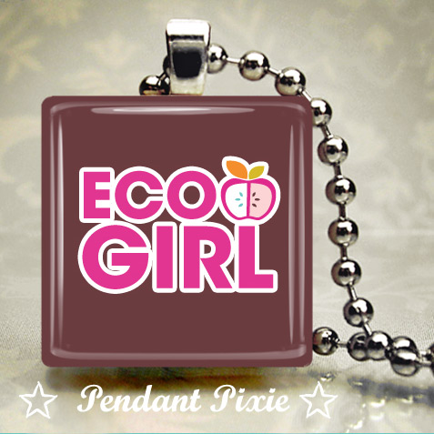 Eco Girl Wooden Scrabble Tile Pendant. Eco Girl Wooden Scrabble Tile Pendant.