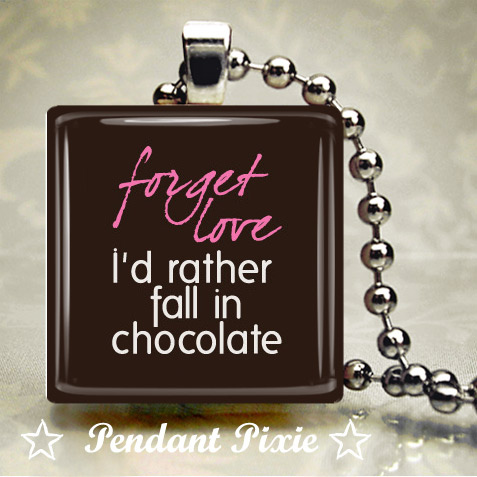 Forget Love Wooden Scrabble Tile Pendant Forget Love Wooden Scrabble Tile Pendant