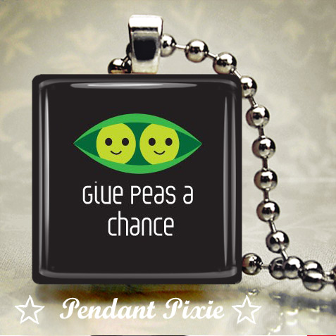 Give Peas a Chance Scrabble Pendant Give Peas a Chance Scrabble Pendant