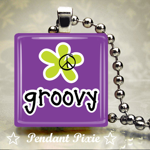 Groovy Hippie Scrabble Tile Pendants Groovy Hippie Scrabble Tile Pendants