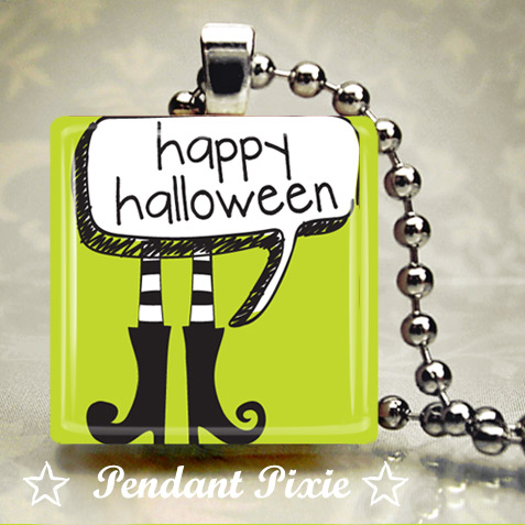 Happy Halloween Witch Boots Pendant Happy Halloween Witch Boots Pendant