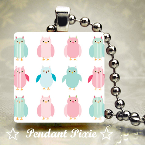 Hot Hoot Owl Scrabble Tile Pendant