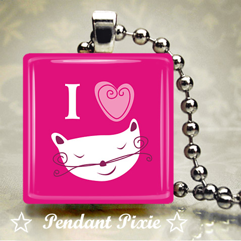 I Love Cats Scrabble Tile Pendants I Love Cats Scrabble Tile Pendants