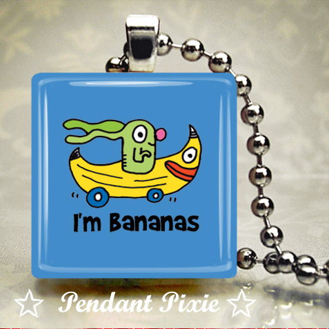 I'm Bananas Funny Scrabble Tile Pendants I'm Bananas Funny Scrabble Tile Pendants