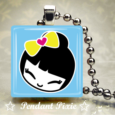 Kawaii Cute Girl Scrabble Pendants Kawaii Cute Girl Scrabble Pendants