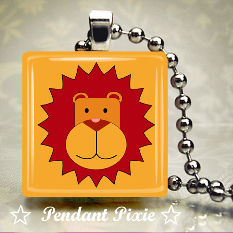 Brave Lion Scrabble Tile Pendant Brave Lion Scrabble Tile Pendant