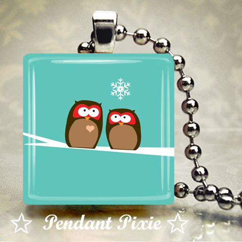 Love Owls Scrabble Pendant Love Owls Scrabble Pendant