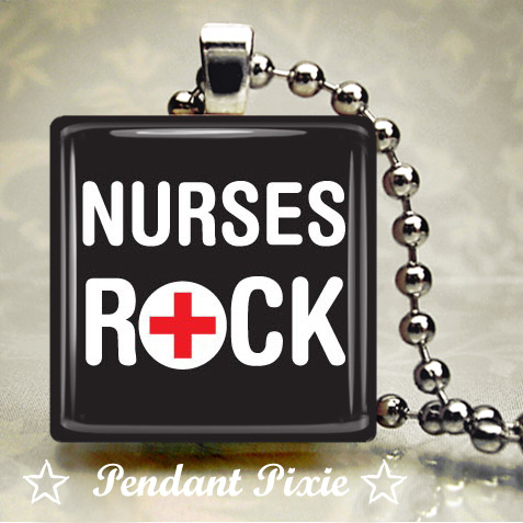 Nurses Rock Scrabble Tile Pendant