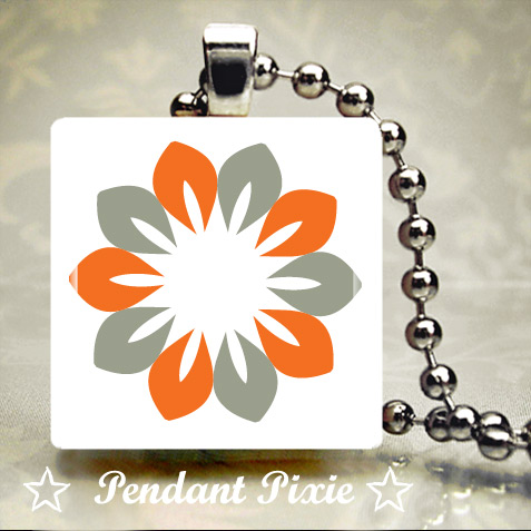 Petals Grey and Orange Flower Scrabble
