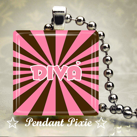 Sassy DIVA Love Scrabble Tile Pendant Sassy DIVA Love Scrabble Tile Pendant