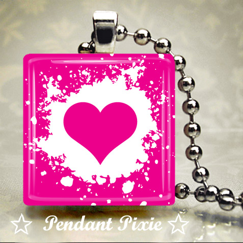 Bright Pink Love Heart Pendant Bright Pink Love Heart Pendant