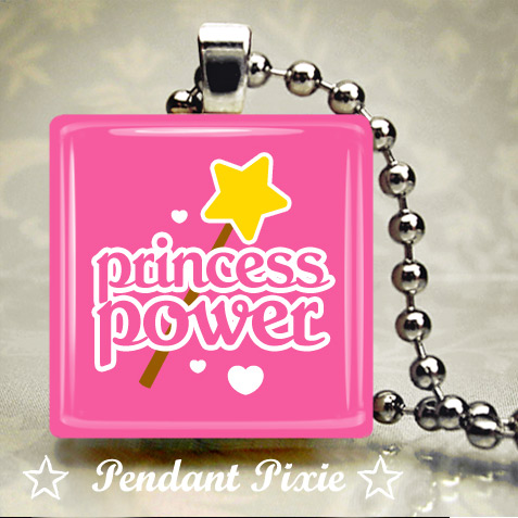 Princess Power Scrabble Tile Pendan Princess Power Scrabble Tile Pendan