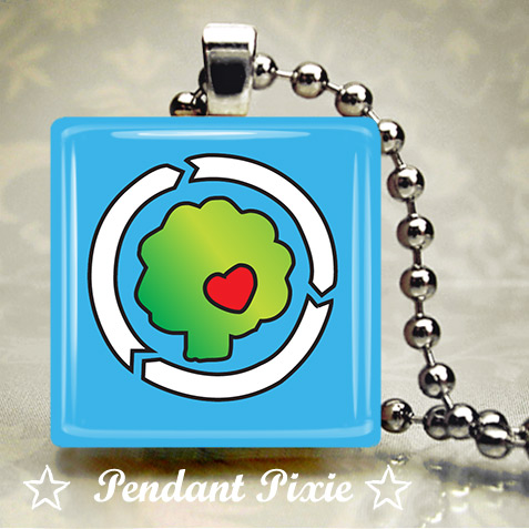 Eco Tree Recycle Scrabble Tile Pendant Eco Tree Recycle Scrabble Tile Pendant