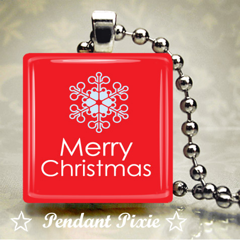 Red Merry Christmas Wooden Pendant Red Merry Christmas Wooden Pendant