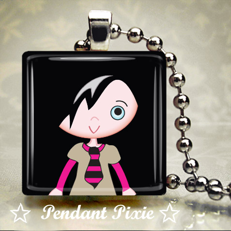 Cute Rock Chick Wooden Scrabble Tile Pendant Cute Rock Chick Wooden Scrabble Tile Pendant