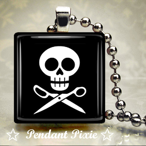 Scrap Crafty Skull Scrabble Tile Pendant Scrap Crafty Skull Scrabble Tile Pendant