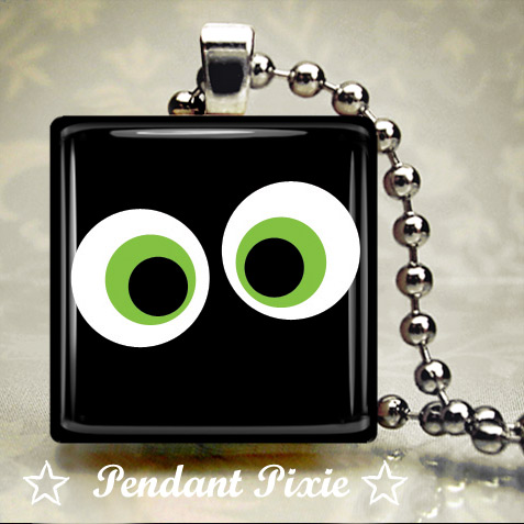 Spooky Green Eyes Halloween Pendant Spooky Green Eyes Halloween Pendant