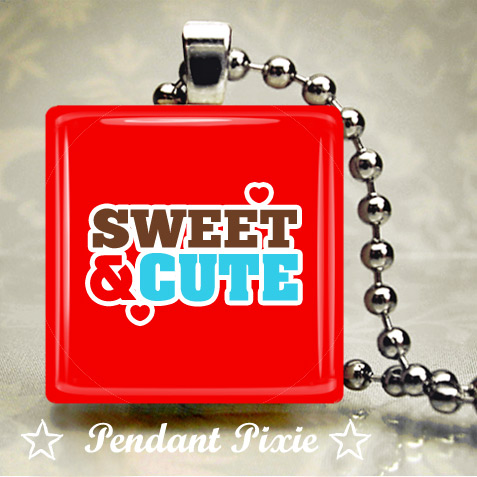 Sweet and Cute Scrabble Tile Pendant