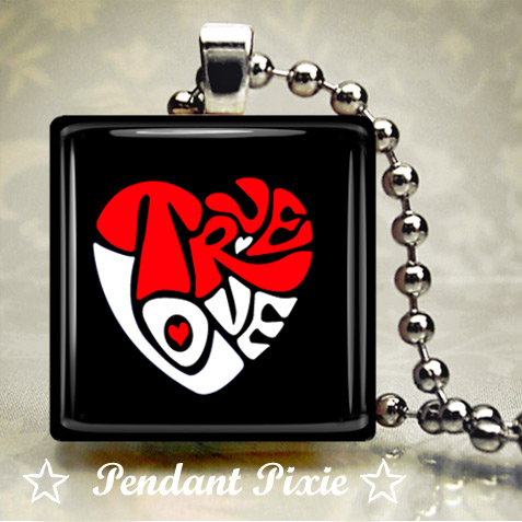 True Love Wooden Scrabble Pendant True Love Wooden Scrabble Pendant
