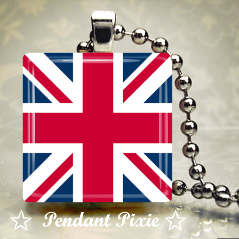 Union Jack Flag Scrabble Tile Pendant Union Jack Flag Scrabble Tile Pendant