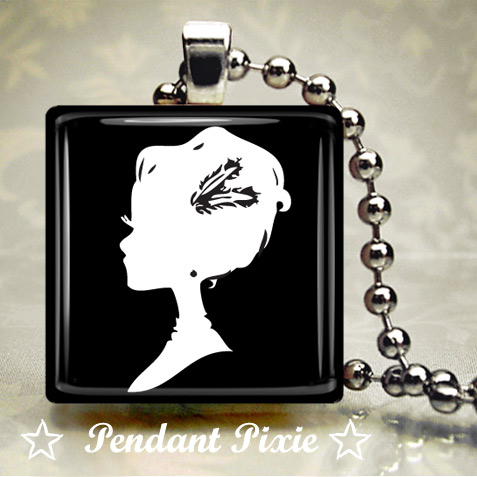 Victorian Lady 2 Scrabble Tile Pendant