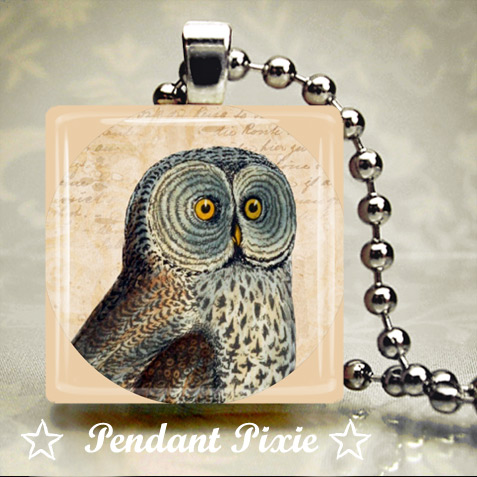 Old Wise Owl Scrabble Pendant Old Wise Owl Scrabble Pendant