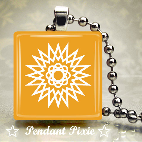 Yellow Star Sun Scrabble Pendant
